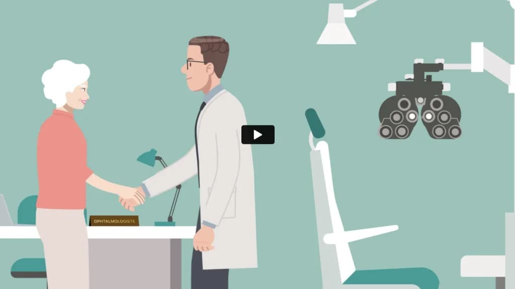 Illustration d'une téléconsultation ophtalmologique entre une patiente et un ophtalmologiste